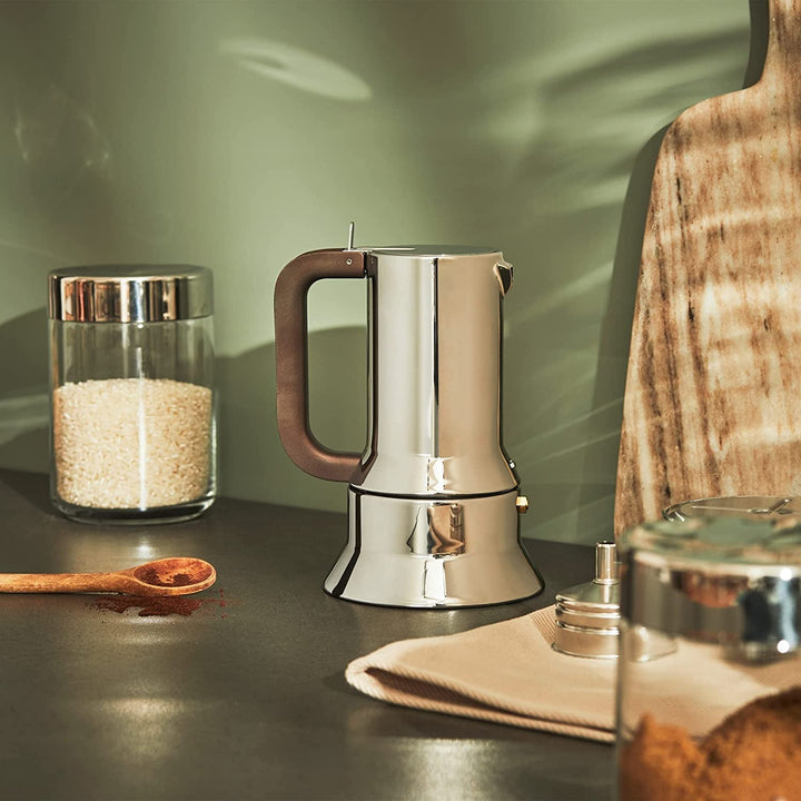Alessi 9090/6 Espressoar 6 cești Pentru inducție, oțel inoxidabil, argintiu, 15.5 X 13.5 X 27 Cm