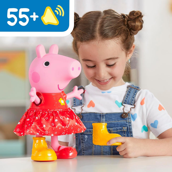 Păpușa Peppa Pig Peppa'S Mud Puddle Party - versiune germană, roz sau roz