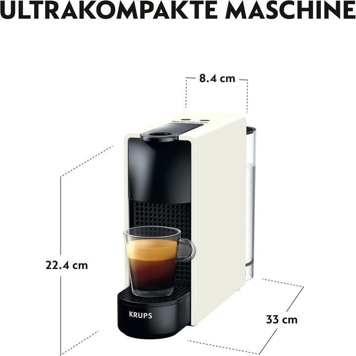 Nespresso Krups XN1101 Essenza Mini mașină de capsule de cafea, 1260W, alb, 0,7 litri