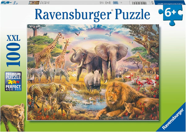 Puzzle pentru copii Ravensburger - Savana africană - puzzle de 100 de piese pentru copii de 6 ani și peste