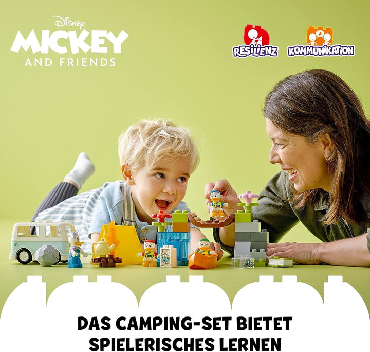 LEGO 10997 DUPLO Disney Mickey and Friends Camping Adventure Set With Campervan, Canoe And Daisy Duck Figure, Building Toy Gift For Toddlers 2+ Years, Girls And Boys