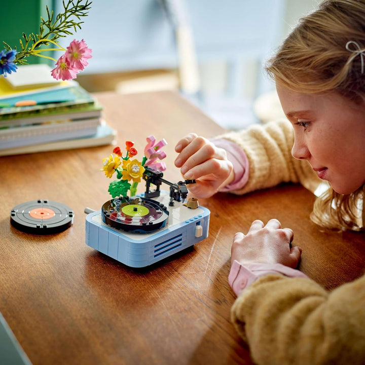 Cititor de discuri LEGO Creator 3In1 cu flori - jucărie convertibilă în radio sau microfon - jucării muzicale pentru copii - idee de cadou creativă pentru fete și băieți de la 8 ani 31172