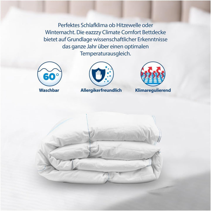 Plapumă Genius Eazzzy Climate Comfort 155 X 220 Cm, Etanșă la fibre, Plapumă ușoară pentru toate anotimpurile, Plapumă respirabilă, Temperatură plăcută pentru somn, Plapumă pentru toate anotimpurile