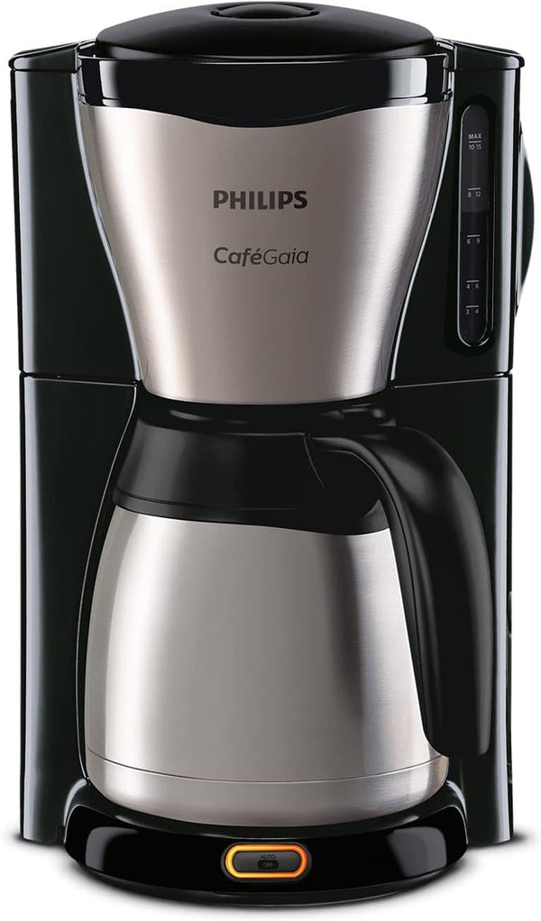 Espressor cu filtru Philips – termos de 1,2 litri, până la 15 cești, oțel inoxidabil, argintiu/negru (HD7546/20)
