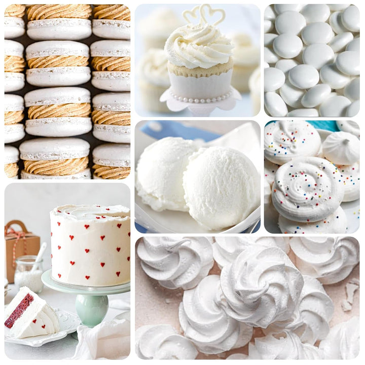Lebensmittelfarbe Gel - 100Ml Gel Lebensmittel Farben Für Kuchen, Backen, Kekse, Macaron - Zuckerfrei Konzentrierte Farbe Food Coloring Für Tortendeko, Getränken, Osterei, DIY Slime (Weiß) Naty Shop