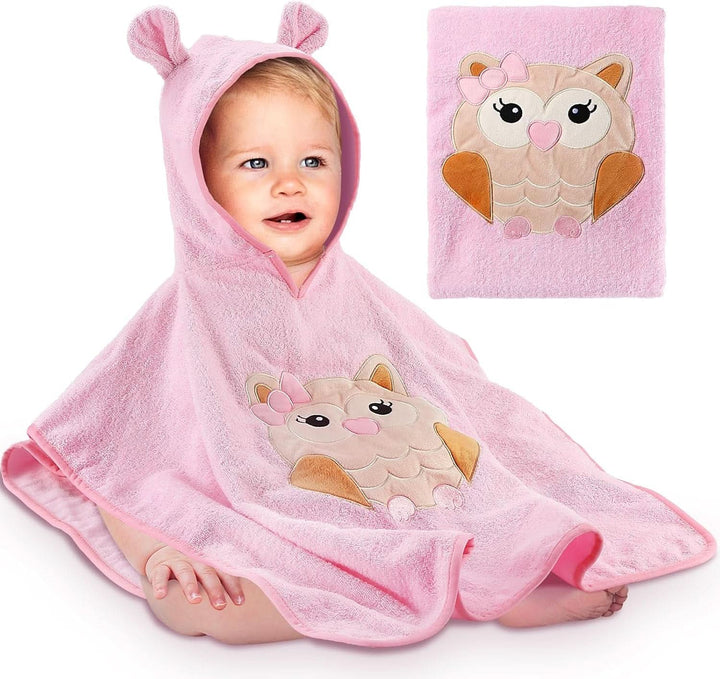 Kapuzenhandtuch Baby Handtuch Kapuze 100% Baumwolle Badeponcho Kinder- Oeko TEX - Babyhandtuch Mit Kapuze Weich & Super Saugfähig 0-3 Jahre-Löwe