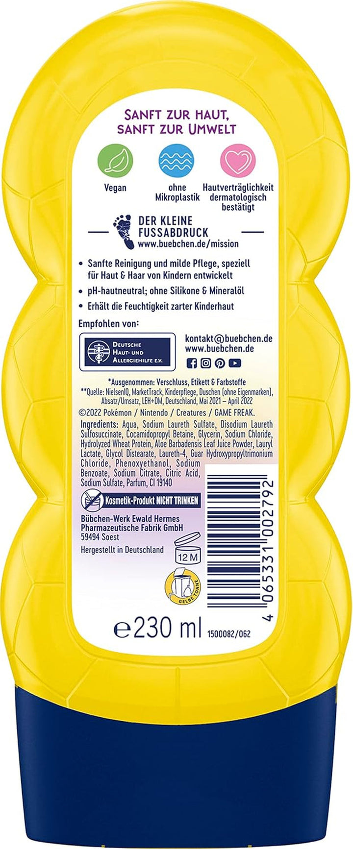 Șampon și gel de duș pentru copii, Pokémon Pikachu Edition, 230 ml (pachet de 3)