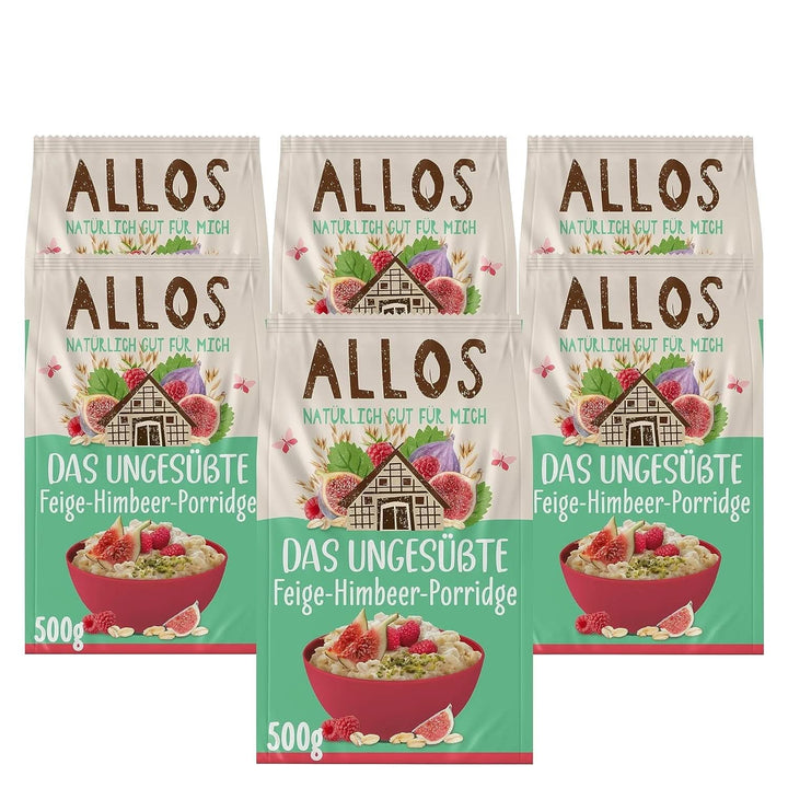 Allos Porridge de smochine și zmeură neîndulcit, Set 6 x 500 grame