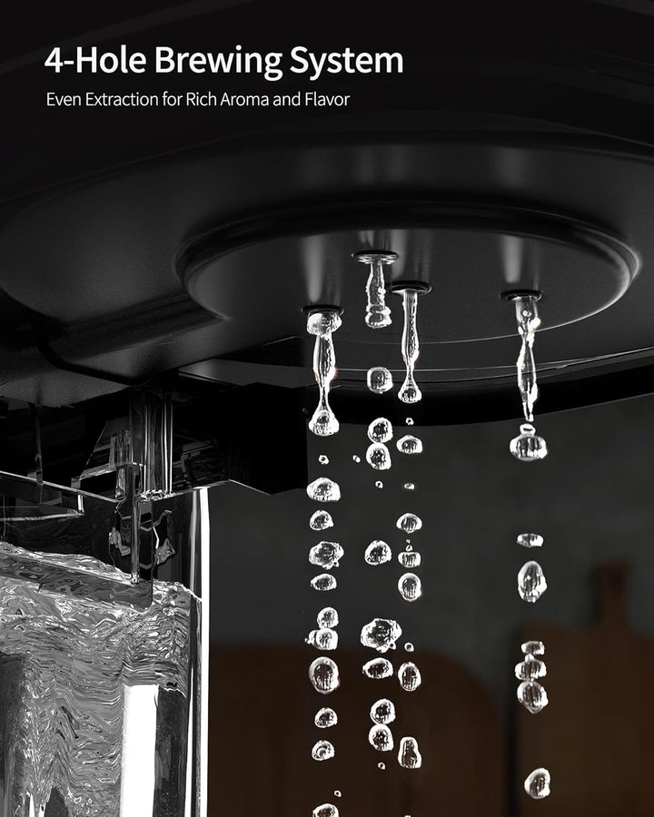 Cafetieră cu filtru Cu termos de 1,25L, preparare rapidă 4,5 min., control al temperaturii 92°C Pid, oprire picurare 30S, filtru reutilizabil, curățare automată, fără Bpa, design din oțel inoxidabil