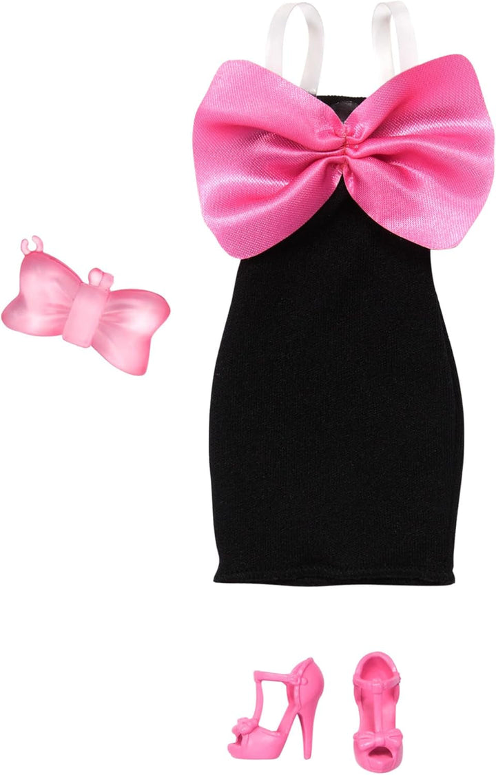 Barbie Fashions And Accessories - Set de modă colorat cu peste 65 de ținute unice, 13 articole de îmbrăcăminte, 8 accesorii și 8 perechi de pantofi, pentru ore întregi de distracție în styling, universal, HRG56