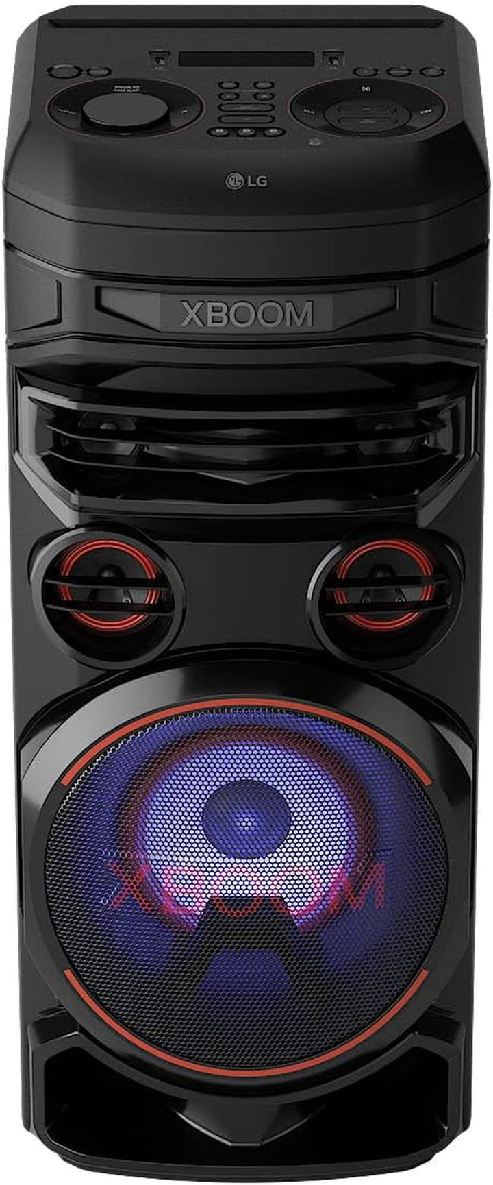 LG XBOOM RNC7, sistem audio cu 3 căi și 5 difuzoare (Dolby Audio, funcții karaoke și DJ, iluminare), negru [an model 2023]