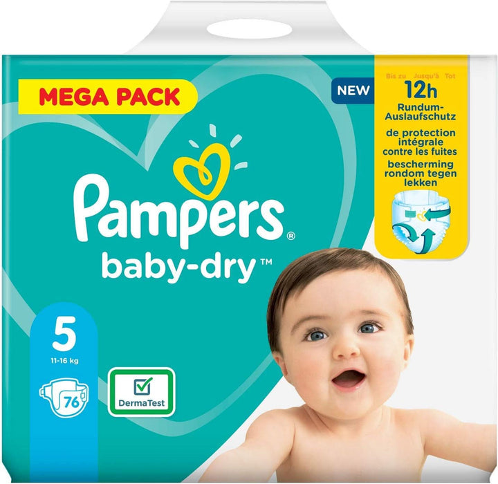 Pampers (Alte Version), Größe 5 Windeln 76, 11-16Kg (2 Pack)