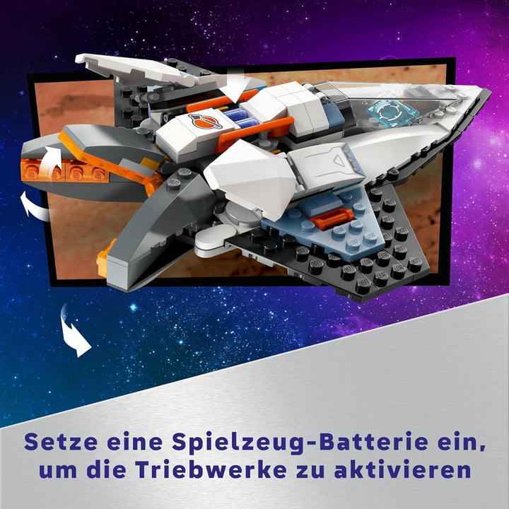 Nava spațială LEGO City, jucărie spațială cu navetă spațială pentru copii de construit, băieți și fete de la 6 ani, set cu figurină astronaut 60430