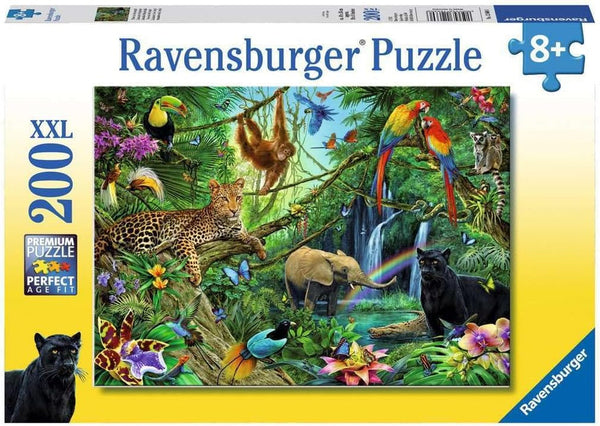 Ravensburger Puzzle pentru copii - 12660 Animale în junglă - Puzzle cu animale pentru copii de la 8 ani, cu 200 de piese în format Xxl