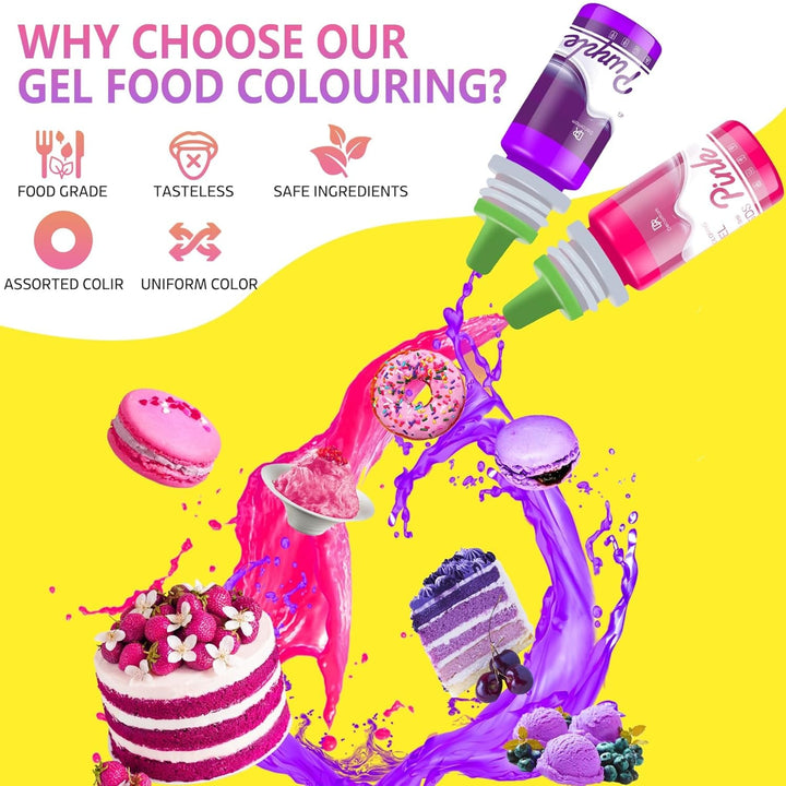Lebensmittelfarbe Gel - 4.5Oz Konzentrierte Gel Lebensmittel Farben Für Kuchen Dekoration, Backen, Kekse, Macaron - Zuckerfrei Food Coloring Für Getränken, Tortendeko, DIY Slime, Osterei (Weiß)