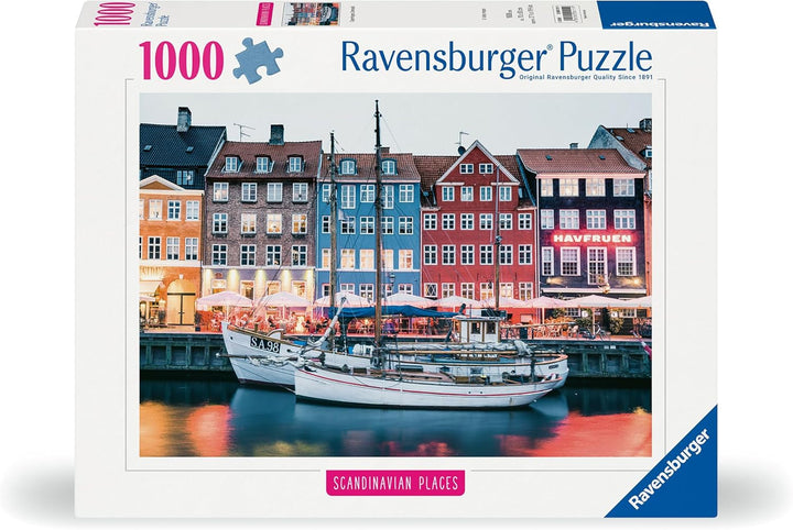 Ravensburger Puzzle Locuri scandinave 12000111 - Copenhaga, Danemarca - puzzle jigsaw de 1000 de piese pentru adulți și copii de peste 14 ani