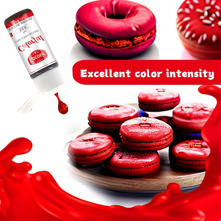 Lebensmittelfarbe Rot, 26G, Konzentrierte Food Coloring, Lebensmittelfarbe Auf Ölbasis, Zuckerfrei Konzentrierte Farbe Food Coloring, Backen - Flüssige Food Coloring Für Kakaobutter, Buttercream