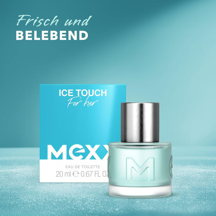 MEXX ICE TOUCH Woman Eau De Toilette, parfum de vară cu flori de portocal pentru femei active și inspirate, 20 ml
