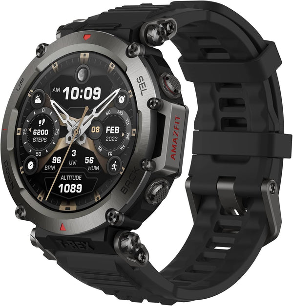 Amazfit T-Rex Ultra 47mm smartwatch în aer liber, GPS dual-band, import de rute și navigație 6, suport pentru freediving și rezistență la apă 10 ATM, funcționare la temperaturi ultra scăzute -30 ° în calitate militară