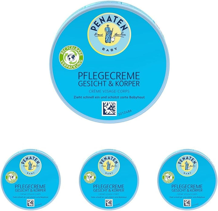 PENATEN cremă de îngrijire pentru față și corp (100 ml), cremă de față și de corp pentru bebeluși, cu absorbție rapidă, pentru pielea delicată a bebelușilor, lasă pielea moale și îi oferă pielii hidratare importantă