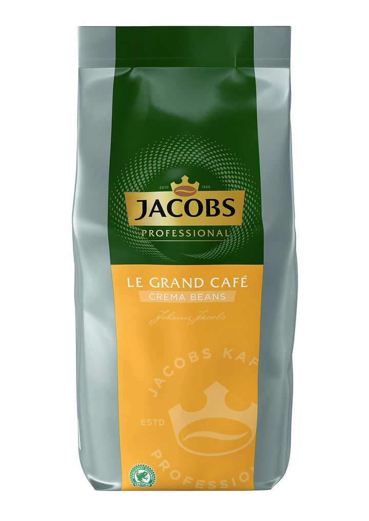 Jacobs Professional Le Grand Café Crema, Ganze Kaffeebohnen 1Kg, Mild, Intensität 2/5