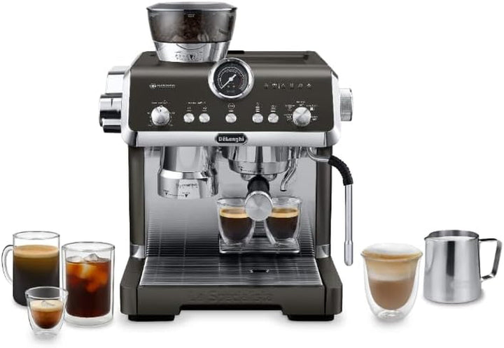 De'Longhi La Specialista Arte EC9155.MB mașină portafilter, mașină espresso Cu râșniță, 8 râșnițe, 15 bar, 3 temperaturi, duză spumare lapte, 1550W, rezervor 1.7L, oțel inoxidabil/negru Inclusiv kit barista