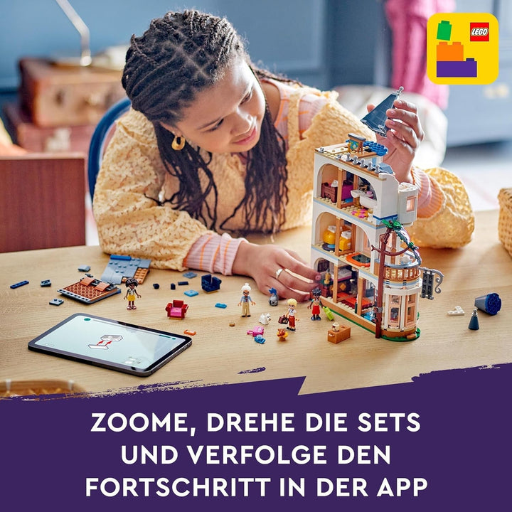 Castelul LEGO Friends cu cazare de vacanță, hotel Playset pentru copii și adolescenți de la 12 ani cu 4 figurine, câine și accesorii, idee de cadou pentru fete și băieți 42638