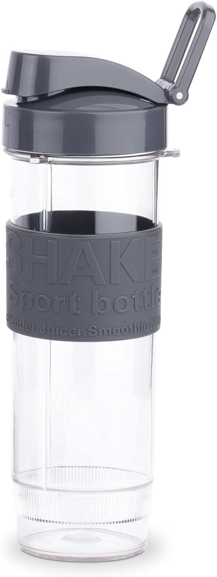 H.Koenig Smoothie Maker SMOO9 - Mini Standmixer - Mini Blender - 300 Watt - 570 Ml - Edelstahl - 2 Kunststofflaschen - Bpa-Frei, Grau