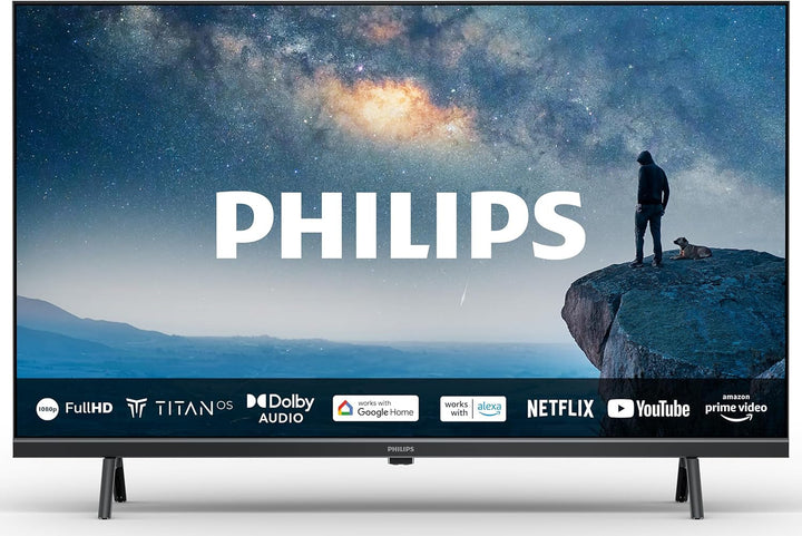 Philips 40PFS6009 FHD LED Smart TV - 40-Zoll Display Mit Pixel-Präziser, HD Titan OS Plattform Und Dolby Digital - Funktioniert Mit Alexa Und Google Sprachassistent – Matt Schwarzer