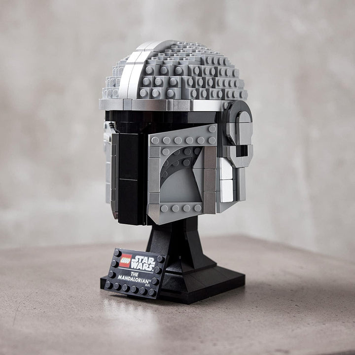 Model LEGO Star Wars Mandalorian Helmet, decorațiune de colecție pentru cameră și un cadou minunat pentru adulți, kit, bărbați, femei, mamă, tată, idee de cadou de colecție 75328