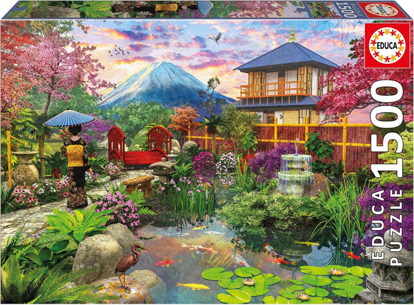 Educa - Puzzle de 1500 piese pentru adulti | Gradina Japoneza. Dimensiuni: 85 X 60 cm. Include lipiciul de puzzle Fixpuzzle. Pentru 14 ani (19937)