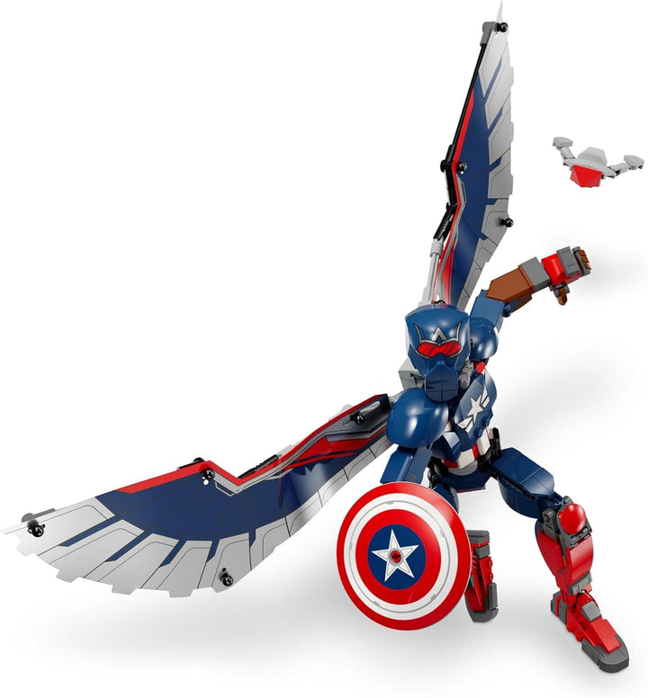 LEGO Marvel New Captain America Building Figure, jucărie cu supereroi pentru copii, model construibil și minifigurină, set de construit și jucat, cadou pentru băieți și fete de la 8 ani 76296