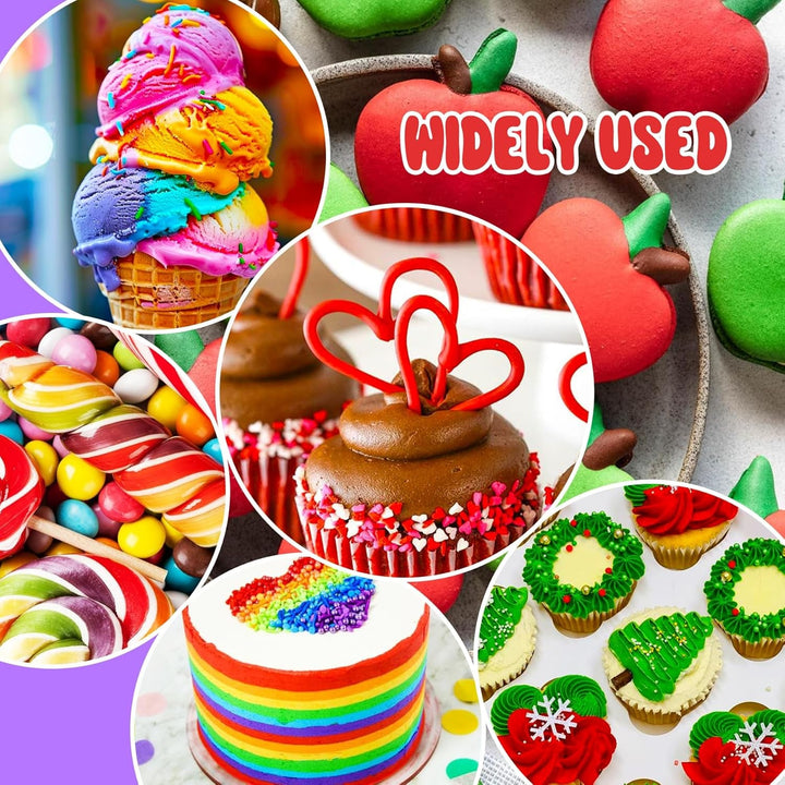 Lebensmittelfarbe Gel - Regenbogen Farben Gel Lebensmittel Farben Für Kuchen, Backen, Kekse, Macaron - Zuckerfrei Konzentrierte Farbe Food Coloring Für Tortendeko, Getränken, Osterei, Slime - Je 15G