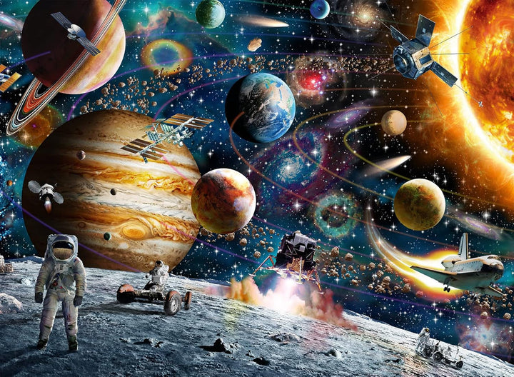 Ravensburger puzzle pentru copii - 10016 În spațiu - Puzzle spațial pentru copii cu vârsta de peste 7 ani, cu 150 de piese în format XXL