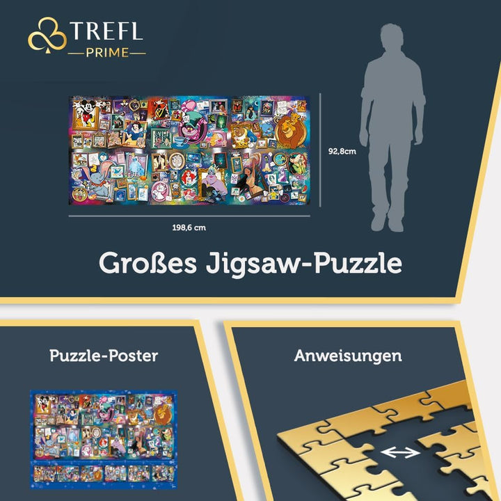 Trefl 81020 9000 piese, Puzzle jigsaw mare, Cel mai gros carton, Organic, EKO, Colaj cu personaje de basm, Divertisment pentru adulți și copii de la 12 ani, Disney, cea mai mare colecție Disney