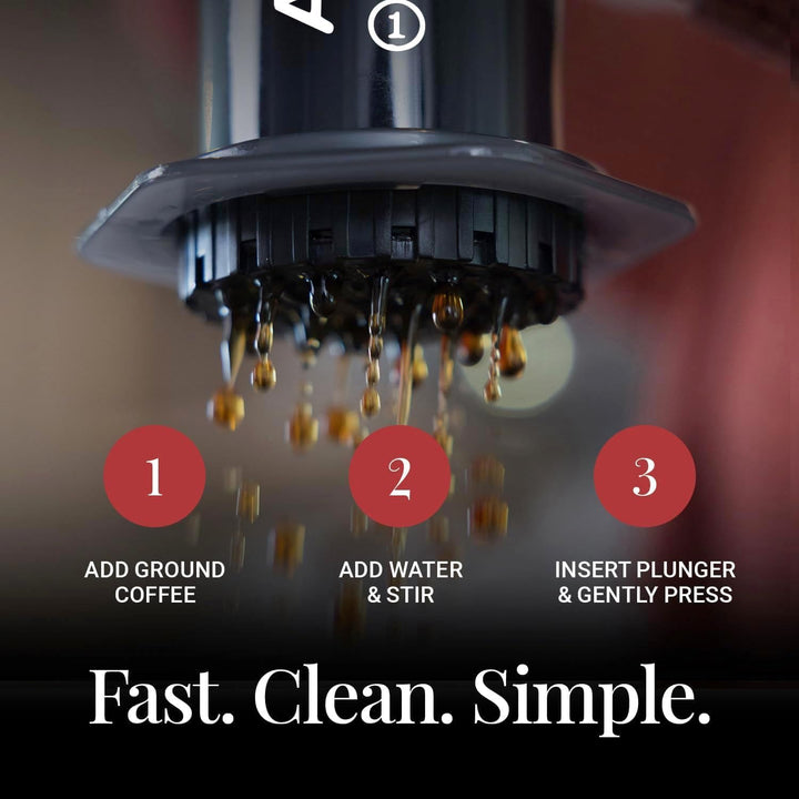Aparat de cafea și espresso Aeropress Original, aparat de cafea portabil de calitate barista cu cameră, piston și filtre, aparat de cafea și espresso rapid