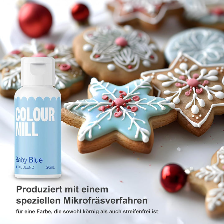 Colour Mill Lebensmittelfarbe Pastell Set – 4 X 20Ml Ölbasiert (Baby Blue, Baby Pink, Latte, Lavender) – Uv-Beständig – Perfekt Für Backen & Als Backzubehör Für Torten, Muffins & Tortendeko