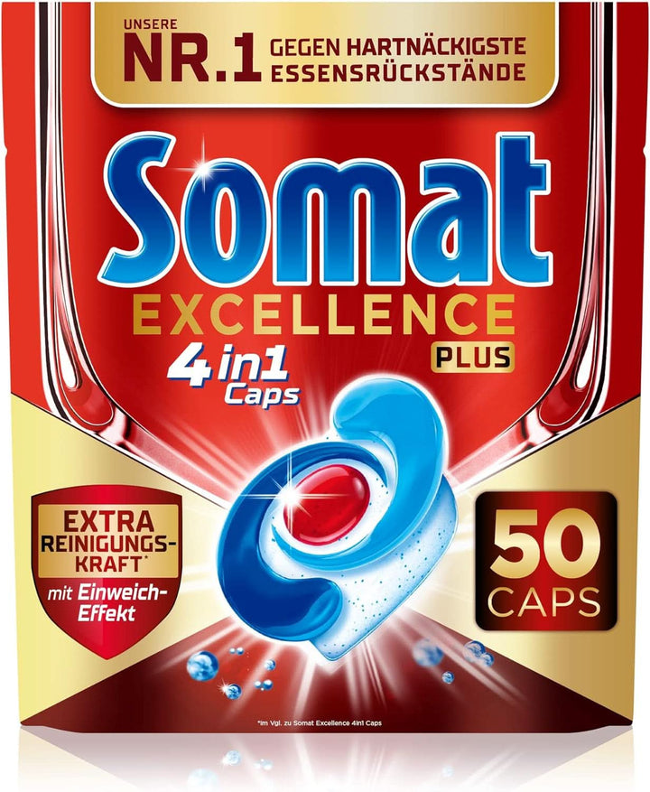 Somat Excellence plus 4In1 Caps (50 Caps), tablete de spălat vase