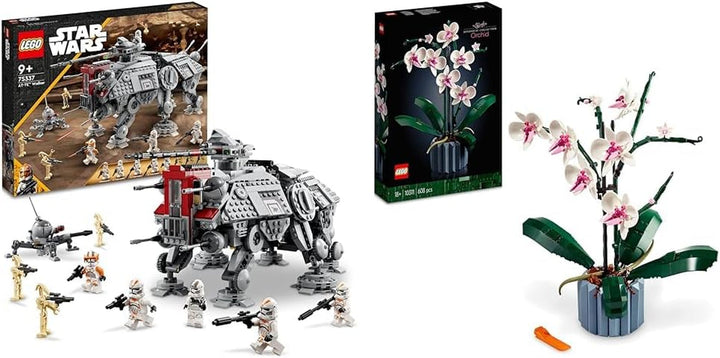 LEGO Star Wars At-Te Walker, model de jucărie mobil, set cu minifigurine, inclusiv 3 Clone Troopers, Droizi de luptă și Dwarf Spider Droid 75337