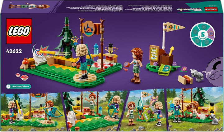 LEGO Friends Archery at Adventure Camp, jucărie de construcție pentru copii cu arc și săgeată, 2 figurine și o chiuvetă, pentru fete și băieți cu vârsta de 6+ 42622