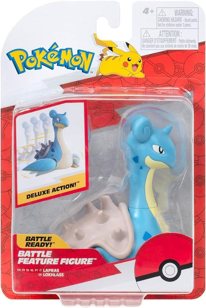 Pokémon PKW3416 - Battle Feature Figure - Lapras, Figură mobilă oficială, 11.5 cm