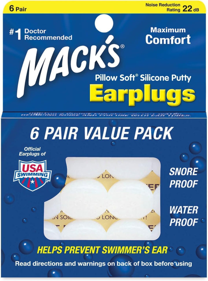 MACK'S Pillow Soft silicon dopuri de urechi, 6 perechi