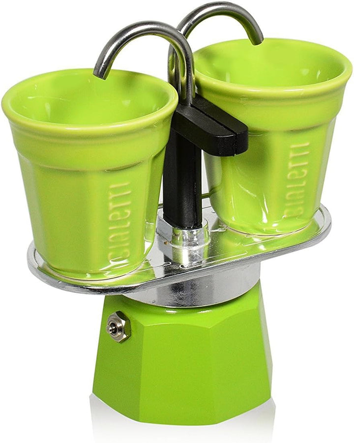 Bialetti - Mini Express Kandisky: Set Moka conține filtru de cafea pentru 2 cești (90ml) + 2 cești espresso, roșu, aluminiu