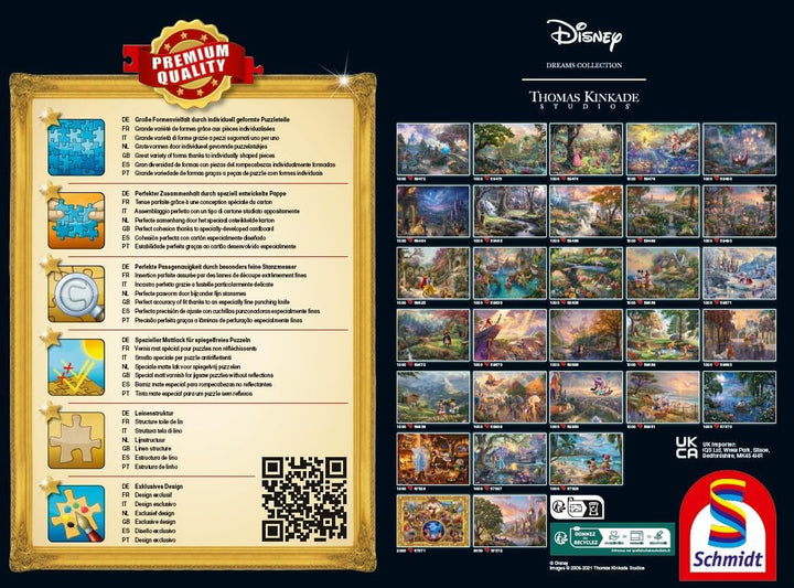 Schmidt Spiele Puzzle 59475 - Thomas Kinkade, Disney Frumoasa și Bestia, puzzle jigsaw 1,000 piese [Exclusiv pe Amazon]