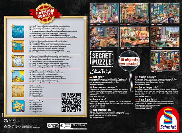 Schmidt Spiele 59656 Studioul artistului, 1000 piese Puzzle secret