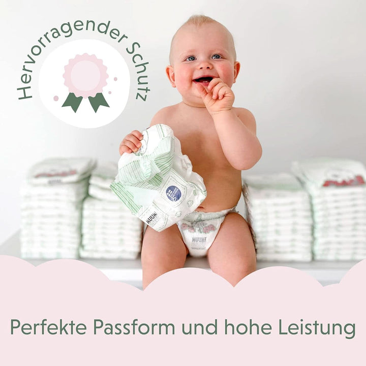 Muumi Baby Newborn Eco Nappies mărimea 1, 2-5 kg, 25 bucăți, scutece premium moi cu indicator de umezeală 