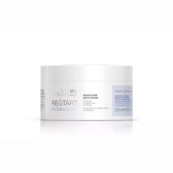 RE/START Hydration Moisture Rich Mask, 250 ml, mască de păr hidratantă pentru păr uscat, mască pentru îngrijire bogată și de lungă durată, tratament regenerant pentru păr împotriva încrețirii Masca de par Naty Shop Titlu implicit