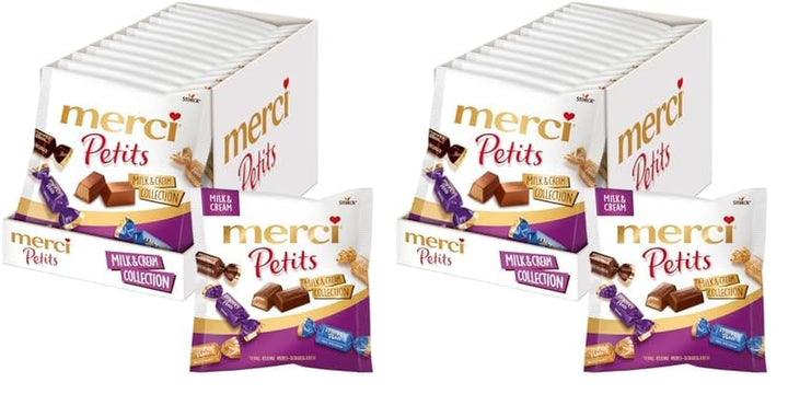 Merci Petits Chocolate Collection – 1 X 1000G – Mix Aus Nicht Gefüllten Und Gefüllten Schokoladen-Spezialitäten in Praktischer Runddose