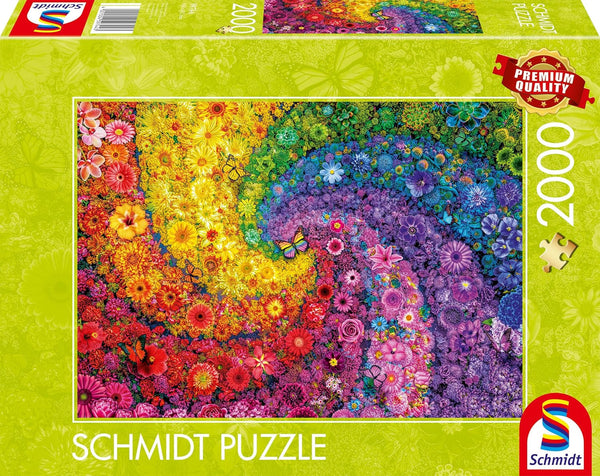 Schmidt Spiele 59744 Vârtej colorat de flori, puzzle jigsaw 2000 piese