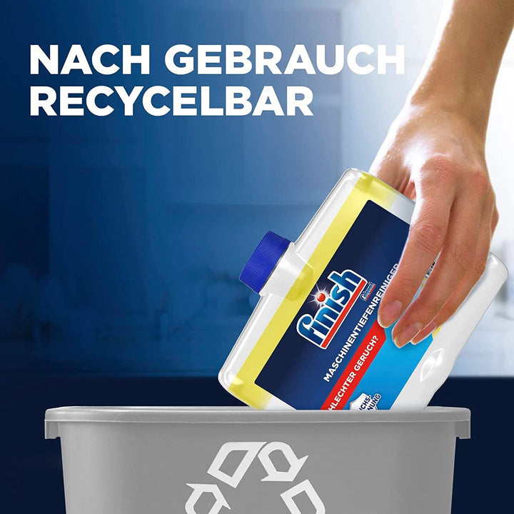 Finish Deep Machine Cleaner Citrus - detergent lichid pentru mașini împotriva calcarului și grăsimii pentru o mașină de spălat vase curată - pachet economic